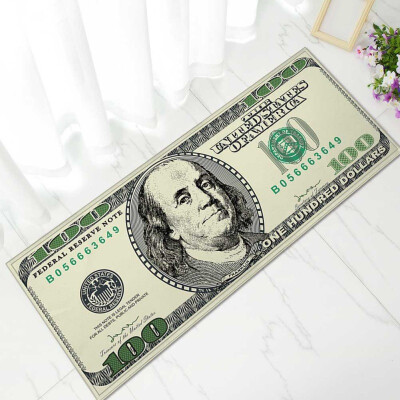 

One Hundred Dollar 100 Bill Print Area Rug With Non-Slip Backing Modern Home Decor Carpet Runner Mat