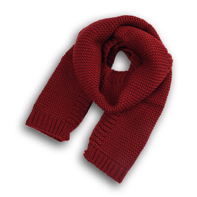 

Children Boys Girls Knitted Wool Fashionable Scarf Solid Color Pattern Warm All-match Winter Scarf For Kids