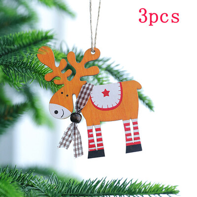 

Gobestart Christmas Wooden Elk Small Pendant Christmas Tree Hanging Pendant 3 Packs
