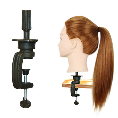 

Gobestart Long Hair Training Head Model Hairdressing Clamp Stand Dummy Practice Mannequin