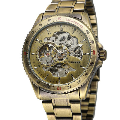 

Winner 8085 Men Fashion Automatic Mechanical Business Wrist Watch Luxury Fashion Military Watch Men Skeleton Dial Stainless Steel