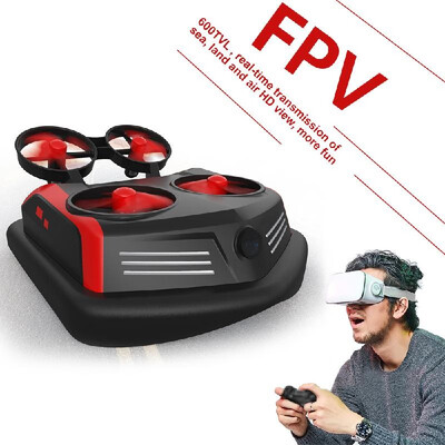 

Mirarobot Domain S200 Mini Drone Remote Control Boats Car 600TVL FPV 3-in-1 Sea-Land-Air Mode Switchable Waterproof Hovercraft Toy