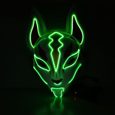 

Fox Face Mask Creative Halloween Glowing Mask Masquerade Bar Party Performance Fearsome Night Light Mask