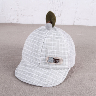 

Summer baby hat solid color striped hood cartoon baseball cap leaf visor sun hat for 0-3T