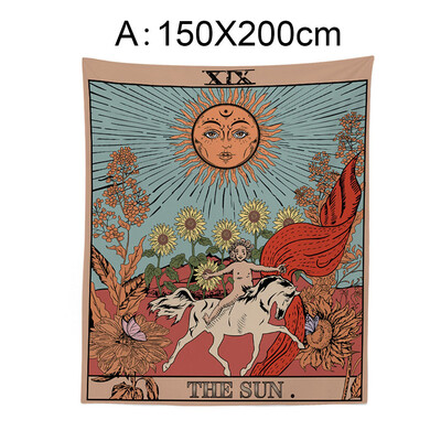 

Gobestart Tarot Tapestry The Moon Star Sun Medieval Europe Divination Wall Hanging Hot