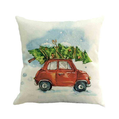 

〖Follure〗Christmas Cotton Linen Sofa Car Home Waist Cushion Cover Throw Pillow Case