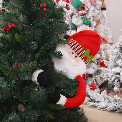

Christmas Tree topper Xmas Decorations Santa ClausSnowman Hugger With Hat 2020 New Year Ornaments Winter Party Decor
