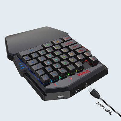 

HXSJ K99 Ergonomic Keyboard&Mouse Combo One-handed Game Keyboard Mouse Set 35 Keys BT42 Wireless Keyboard Wired Gaming Mous