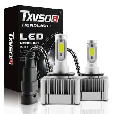 

TXVSO8 Car LED Headlight Bulbs Aviation Aluminum 6000K Lamps Accessories Set Kit