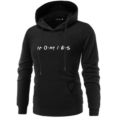 

Friends Tv Show Hoodie Women Fashion Hoodie Homies Letter Print Long Sleeve Pullover Loose Hooded Sweatshirt