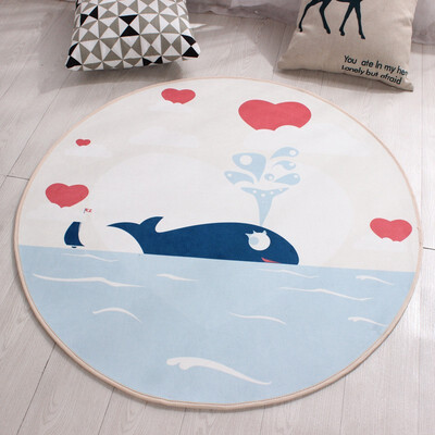 

NeillieN Round carpet mat computer chair mat hanging basket mat printed cartoon waterproof childrens blanketrug footcloth