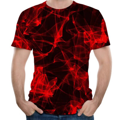 

Mens T-Shirt Round Neck 3D Printed Loose Casual Short Sleeve T-Shirt Slim Tops