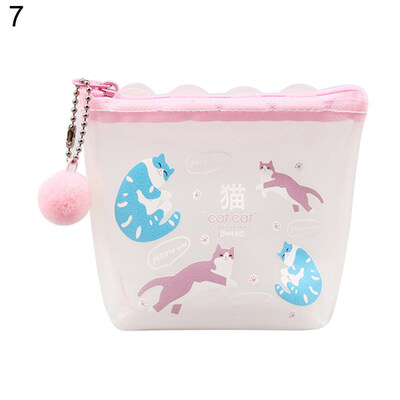 

Cute Flamingo Pineapple Transparent Pompom Ball Pendant Girl Student Coin Purse