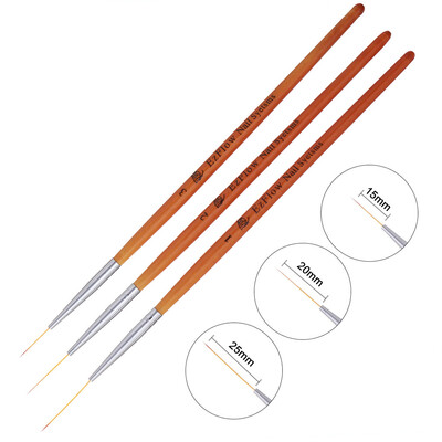

Toponeto 3pcsNail Art UV Gel Polish Design Dot Painting Detailing Pen Brushes Tool