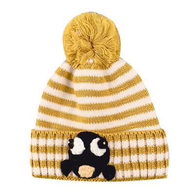 

Newborn Cute Kids Girls Boys Baby Caps Warm Cartoon Design Hats Knitted Wool Hemming Caps