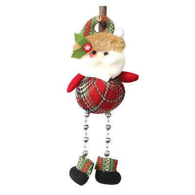 

2020 Hot Sale Christmas Cloth Doll Beads Legs Hanging Decoration Xmas Trees Pendant For Display Window New Year Decoration