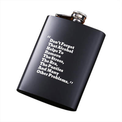 

1PC Letter Printed Hot sales bpa free whisky liquor flagon Stainless steel alcohol vodka Jack hip flask with pu leather wrap