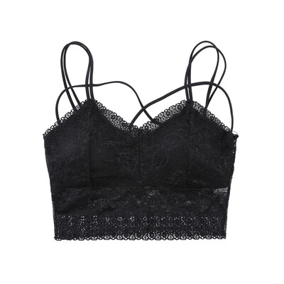 

Women Sexy Lingerie Lace Solid Color Underwear Full Cup Padded Double Sling anti-light Short Strap Gathered Bra