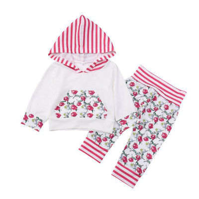 

Baby Sets for Boys&Girls Cotton Full Sleeve Hooded Printed Sweatshirt Trousers Baby Clothing