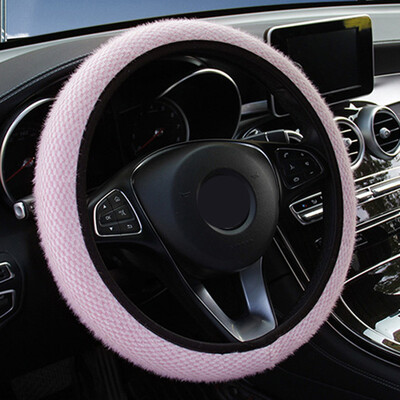 

38CM Car Steering Wheel Cover Universal 38CM Winter Soft Plush For Women Lady