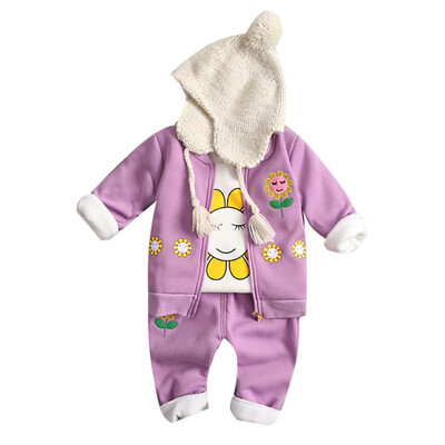 

Autumn Baby Boy Girl Long Sleeve Thicken Floral Print T-shirt Sweatshirt Trousers Casual Outfits