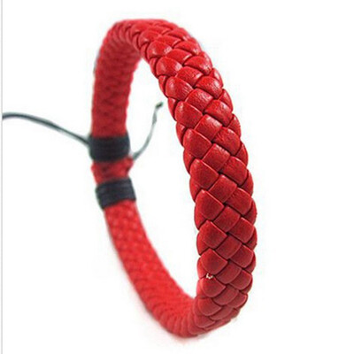 

Retro Original Colorful Wax Line Manual Weaving Cowhide Bracelet Unisex Pair Jewellery