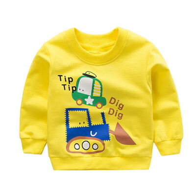 

2018 autumn new long sleeve Sweatshirt baby boys&girls cute cartoon car print casual Sweatshirt