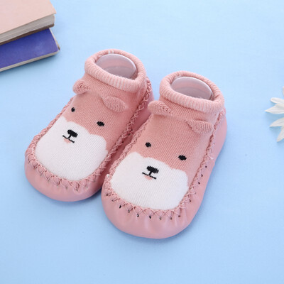 

Baby Socks With Rubber Soles Cartoon Baby Shoes Infant Sock Baby Steps Anti-slip Leather Kids Floor Socks Baby Slippers