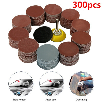 

2 Inch 100300pcs Sander Disc Sanding Polishing Pad Sandpaper Tool with Shank Backer Plate&Sponge Cushion80-3000 Grit