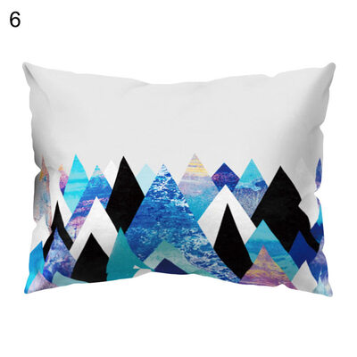 

Colorful Triangle Print Pillow Case Sofa Waist Throw Cushion Cover Home Decor
