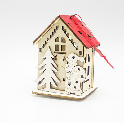 

Siaonvr LED Light Wood House Cute Christmas Tree Hanging Ornaments Holiday Decoration