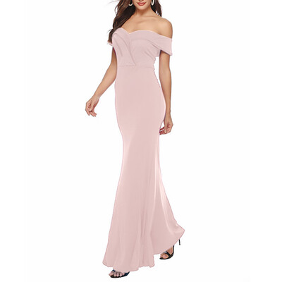 

Tailored Womens Sexy Shoulder Screen Perspective Wedding Dress Long Dress