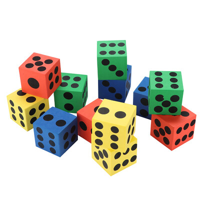 

YIWULA12Pcs Eva Foam Dice Six Sided Spot Dice Kid Game Soft Learn Play Blocks Toy