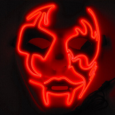 

Halloween Mask LED Maske Light Up Party Masks Neon Maska Cosplay Mascara Horror Mascarillas Glow In Dark Masque