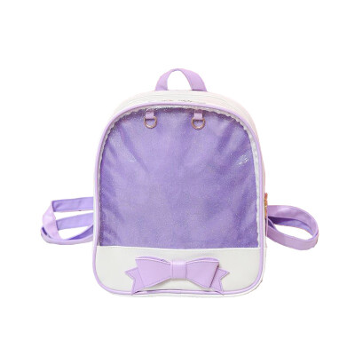 

Female High School Student Fashion Cute Transparent Bow Backpack Children Candy Color Bag