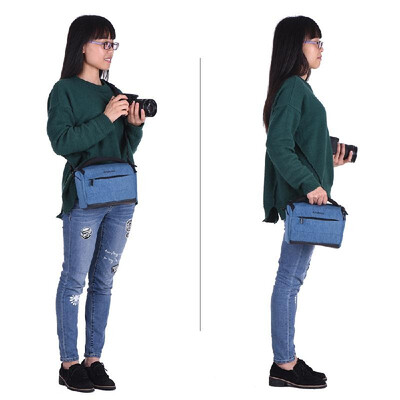 

Andoer Cuboid-shaped DSLR Camera Shoulder Bag Portable Fashion Polyester Camera Case for 1 Camera 2 Lenses&Small Accessories f