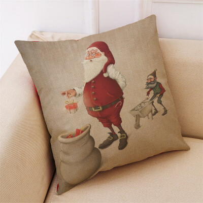 

Gobestart New Christmas Cotton Linen Pillow Case Sofa Cushion Cover Home Decor