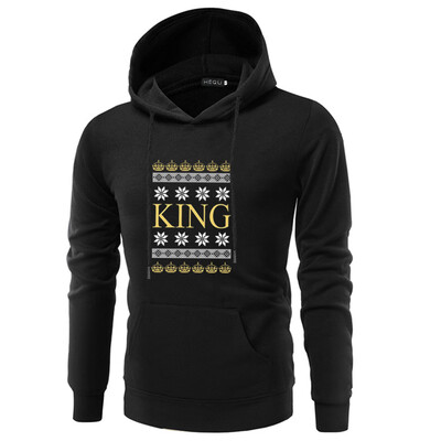 

Christmas King Queen Letter Print Couples Hoodie Long Sleeve