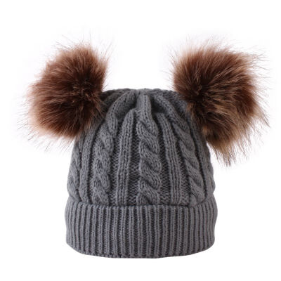 

Baby Hats Newborn Cute Autumn Winter Warm Cap Kids Baby Ball Design Hats Knitted Wool Hemming Caps Lovely New