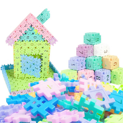 

50 Pcs 2 in 1 Square Digital Building Blocks Educational Learning Construction Toys for Children DIY Bricks