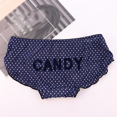 

Fashion Sexy Milk Silk Lady Low Waist Briefs Womens Panties Print Breathable Underpants