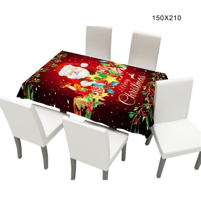 

Christmas Theme Pattern Printed Washable Table Cloth Table CoverStretch Short Chair Cover Elastic Slipcover Protector Cover