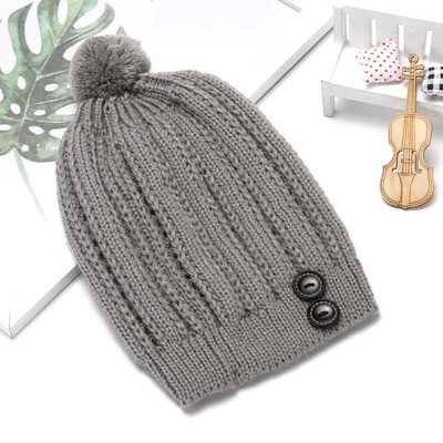 

Tailored Fashion Womens Winter Collar Plus Button Thick knit Warm Hat