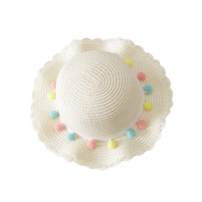 

Newborn Photography Props Straw kids Baby Hat Floral Baby Beach Cap Summer Baby Girl Hat Sun Visor Caps With Bag