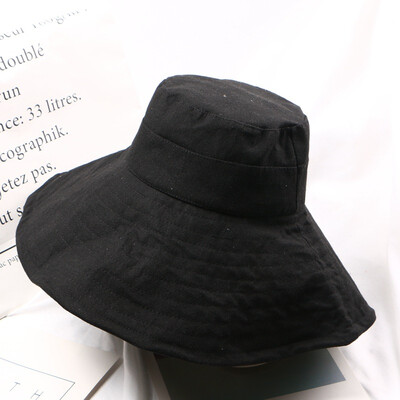 

2019 personality 100 solid color fisherman hat female spring&summer new fashion leisure sunshade big eaves basin hat man