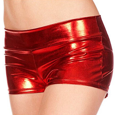 

New Dancing Club Show Clothing Patent Leather PU Shorts Sexy Boxer Shorts