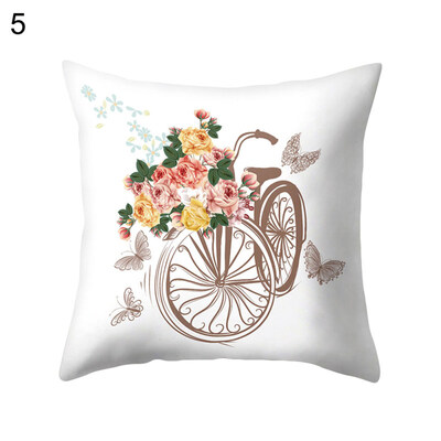 

Bicycle Flower Eiffel Tower Pillow Case Cushion Cover Bed Car Cafe Office Decor