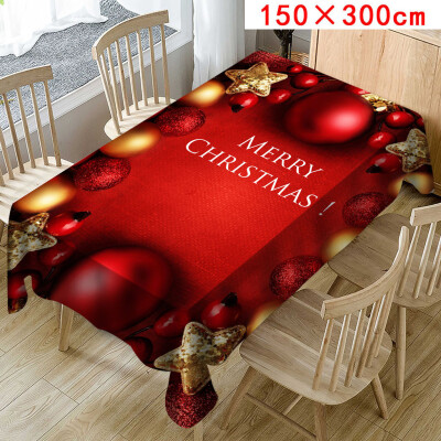 

Toponeto Christmas Tablecloth Print Rectangle Table Cover Holiday Party Home Decor