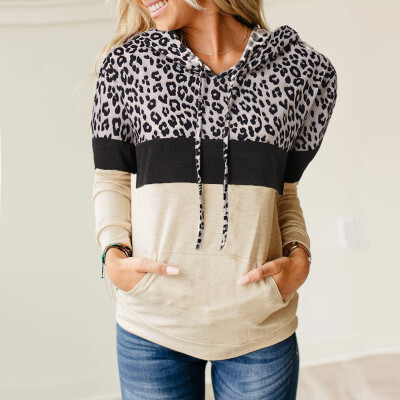 

Tailored Women Casual Long Sleeve Hooded Printed Leopard Top Blouse Sweatshirt Sweater