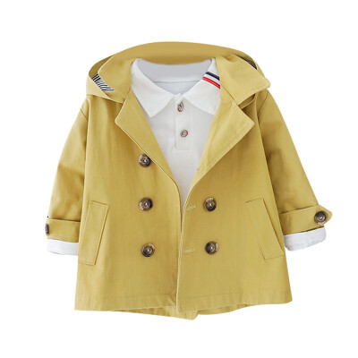 

Spring korean style cotton pure color long style all-match windbreak coat for fashion baby girls&boys